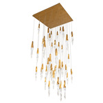 Kindjal Color-Select Square Multi Light Pendant - Aged Brass / Crystal