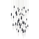 Kindjal Color-Select Square Multi Light Pendant - Black / Crystal