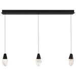 Martini Color-Select Linear Multi Light Pendant - Black / Optic Haze Quartz
