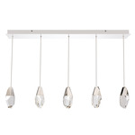 Martini Color-Select Linear Multi Light Pendant - Polished Nickel / Optic Crystal