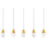 Martini Color-Select Linear Multi Light Pendant - Aged Brass / Optic Haze Quartz