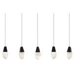 Martini Color-Select Linear Multi Light Pendant - Black / Optic Haze Quartz