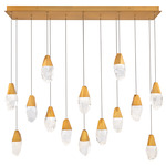 Martini Color-Select Linear Multi Light Pendant - Aged Brass / Optic Haze Quartz