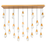 Martini Color-Select Linear Multi Light Pendant - Aged Brass / Optic Crystal