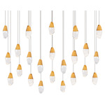 Martini Color-Select Linear Multi Light Pendant - Aged Brass / Optic Haze Quartz