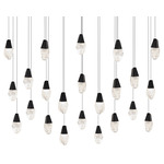 Martini Color-Select Linear Multi Light Pendant - Black / Optic Haze Quartz
