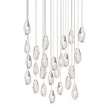 Martini Color-Select Square Multi Light Pendant - Polished Nickel / Optic Crystal