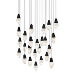Martini Color-Select Square Multi Light Pendant - Black / Optic Haze Quartz