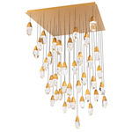 Martini Color-Select Square Multi Light Pendant - Aged Brass / Optic Crystal