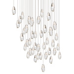 Martini Color-Select Square Multi Light Pendant - Polished Nickel / Optic Crystal