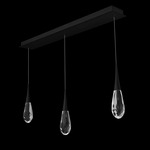 Hibiscus Color-Select Linear Multi-Light Pendant - Black / Crystal