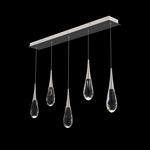 Hibiscus Color-Select Linear Multi-Light Pendant - Polished Nickel / Crystal