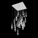 Hibiscus Color-Select Square Multi-Light Pendant - Polished Nickel / Crystal