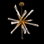 Solitude Sputnik Color-Select Pendant - Aged Brass / Optic Haze Quartz
