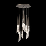 Solitude Color-Select Round Multi Light Pendant - Antique Nickel / Optic Haze Quartz