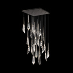 Solitude Color-Select Square Multi Light Pendant - Antique Nickel / Optic Haze Quartz