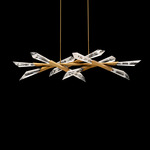 Solitude Color-Select Linear Pendant - Aged Brass / Optic Haze Quartz
