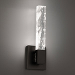 Baton Color-Select Wall Sconce - Black / Optic Haze Quartz