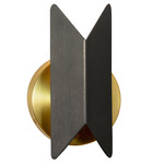 Pirouette V1 Wall Sconce - Satin Brass / Satin Graphite