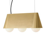 Cornet Linear Pendant - Satin Brass / Opal