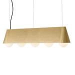 Cornet Linear Pendant - Satin Brass / Opal