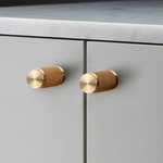 Furniture Knob - Cross Pattern Set of 2 - Brass