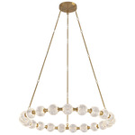 Marni Chandelier - Natural Brass / Clear