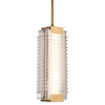 Alai Pendant - Vintage Brass / Clear Ribbed