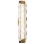 Alai Bathroom Vanity Light - Vintage Brass / Clear Ribbed