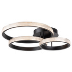 Nova Ceiling Semi Flush Light - Matte Black / Crystalline Acrylic
