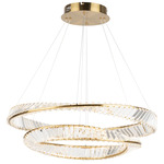 Stella Color-Select Chandelier - Brushed Brass / Crystal