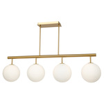 Aurelia Linear Chandelier - Brass / White