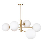 Aurelia Chandelier - Brass / White