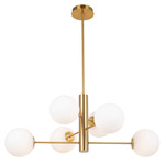 Aurelia Chandelier - Brass / White