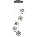 Tulip Multi Light Pendant - Matte Black / White