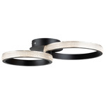 Nova Ceiling Semi Flush Light - Matte Black / Crystalline Acrylic