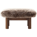 Brasilia Ottoman - Dark Stained Oak / Sahara Sheepskin