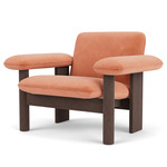 Brasilia Low Back Lounge Chair - Dark Stained Oak / Pink Avalon