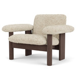 Brasilia Low Back Lounge Chair - Dark Stained Oak / Natural Sheepskin
