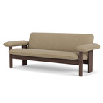 Brasilia Sofa - Dark Stained Oak / Beige Boucle