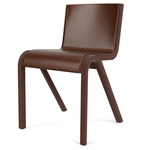 Ready Upholstered Dining Chair - Red Stained Oak / Brown Leather
