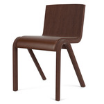 Ready Upholstered Dining Chair - Red Stained Oak / Brown Leather