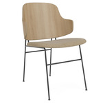 Penguin Upholstered Dining Chair - Black / Natural Oak / Beige Baru