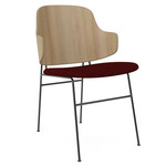 Penguin Upholstered Dining Chair - Black / Natural Oak / Red Baru