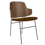 Penguin Upholstered Dining Chair - Black / Walnut / Gold Baru