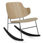 Penguin Upholstered Rocking Chair - Black / Natural Oak / Beige Baru