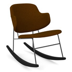 Penguin Upholstered Rocking Chair - Black / Gold Baru