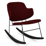 Penguin Upholstered Rocking Chair - Black / Red Baru