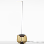 Double Floor Lamp - Matte Black / Smoke Brown