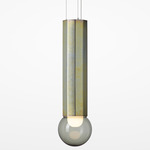 Prisma Vertical Pendant - Yellow Zinc / Smoke Grey